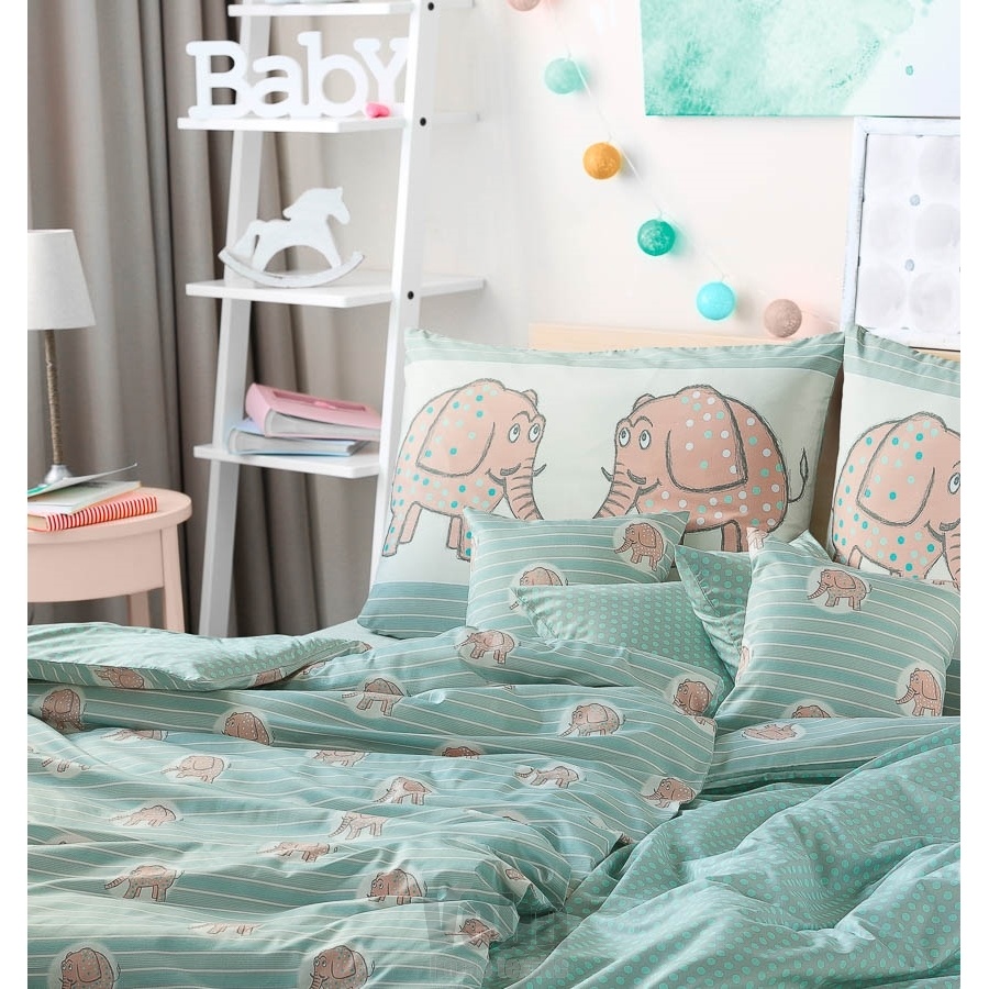 Povlečení Geon Elephant - zelenobéžová