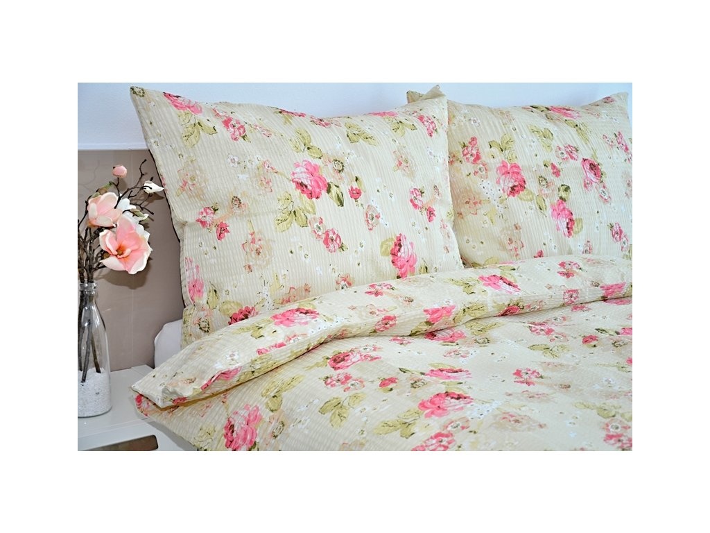 Krepové povlečení ROSE růžová